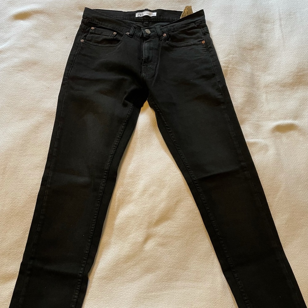 Zara Slim Straight black washed jeans